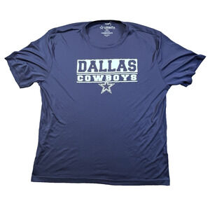 Dallas Cowboys Authentics T Shirt Mens 2XL Blue NFL Polyester Tee